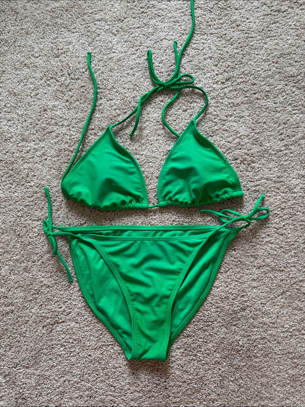 Green Triangle String Bikini Set